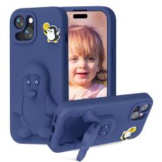 OEM - Penguin Mobilskal till iPhone 14/13 Kickstand St&ouml;tt&aring;lig EVA - Bl&aring;