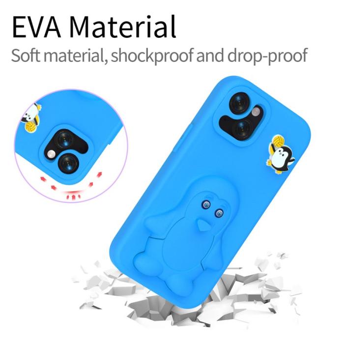 OEM - Penguin Mobilskal till iPhone 14/13 Kickstand Stöttålig EVA - Blå