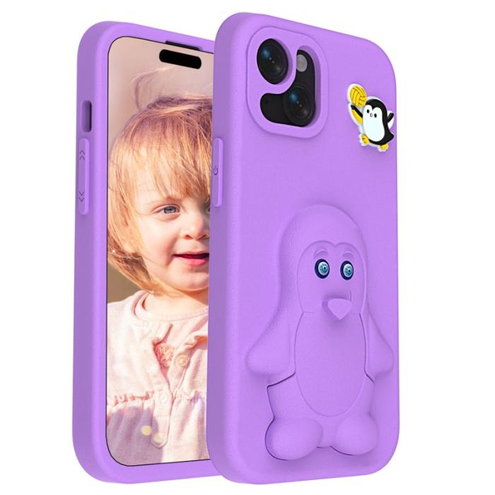 OEM - Penguin Mobilskal till iPhone 14/13 Kickstand Stöttålig EVA - Lila