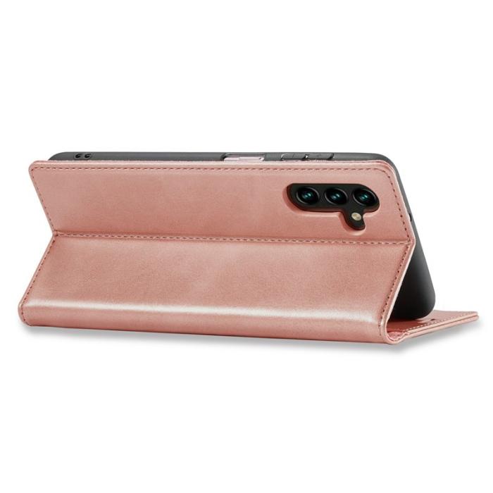 LC.imeeke - LC.IMEEKE Samsung Galaxy S25 FE Plånboksfodral Konstläder - Roséguld