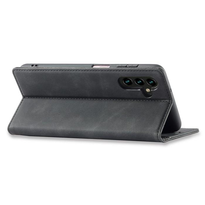 LC.imeeke - LC.IMEEKE Samsung Galaxy S25 FE Plånboksfodral Konstläder - Svart