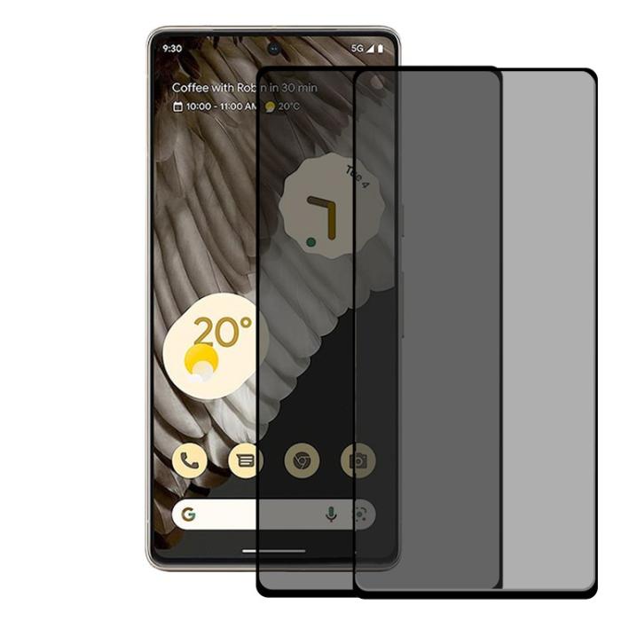 Boom of Sweden - [2-PACK] Privacy Härdat Glas Skärmskydd Google Pixel 7A 5G - Svart