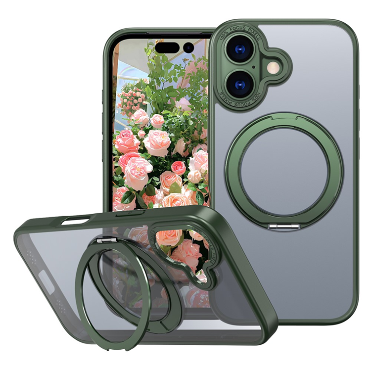 iPhone 17 Mobilskal Ring Kickstand TPU PC - Svartgrön | 2353 | AlltMobil