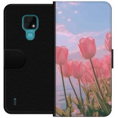 iSecrets - Plånboksfodral till Motorola Moto E7 med Rosa Tulpaner