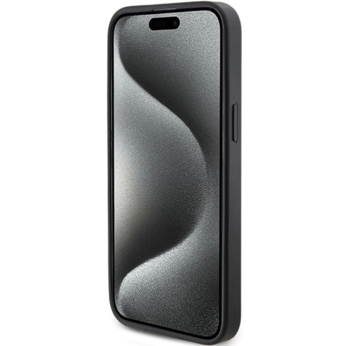 Guess - Guess iPhone 15 Pro Max Mobilskal Triangle Metall Logo - Svart