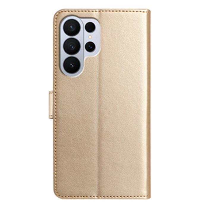 OEM - Samsung Galaxy S26 Ultra Fodral PU Läder Folio Flip - Guld