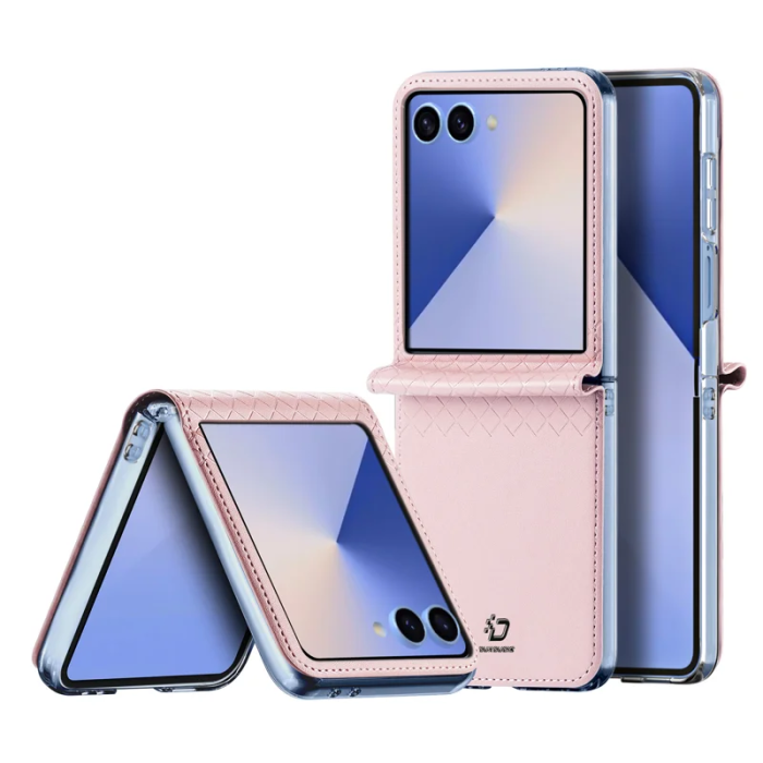 Dux Ducis - Dux Ducis Galaxy Z Flip 7 Mobilskal Läder Bril - Rosa