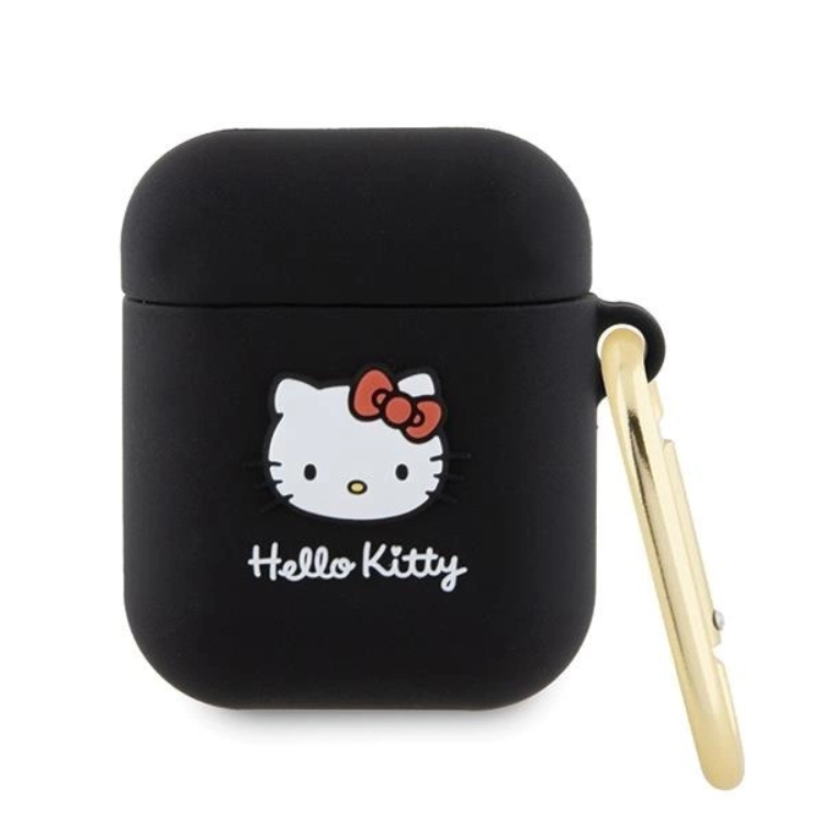 Hello Kitty AirPods 1/2 Skal Silikon 3D Kitty Head - Svart | 2353 | AlltMobil
