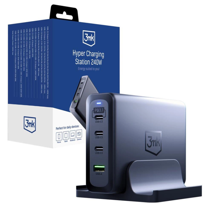 3MK - 3mk Hyper Laddnings station 240W - Svart
