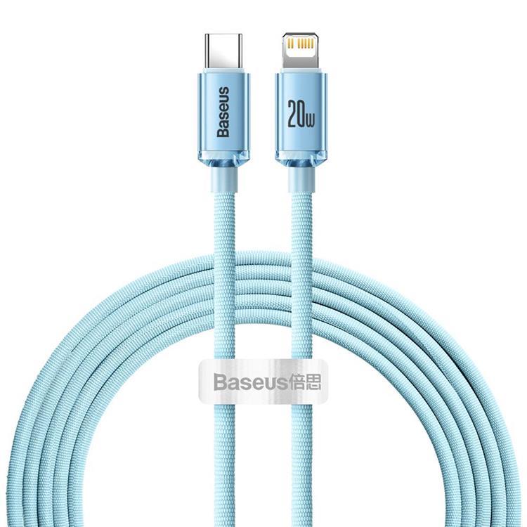 Baseus USB-C Till Lightning Kabel 20W 2m Crystal Shine Sky Blå | 3541 | AlltMobil