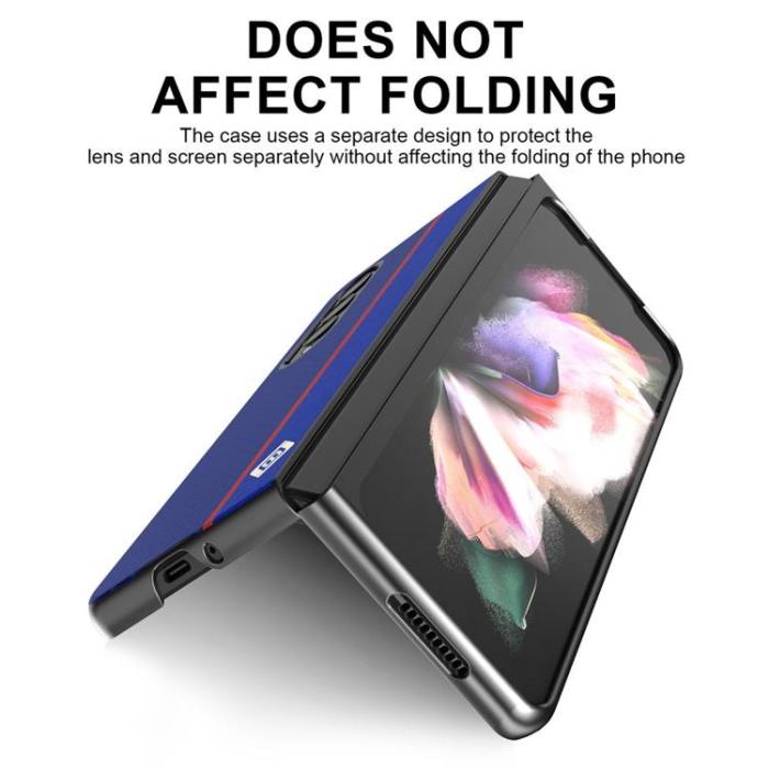 LC.imeeke - LC.IMEEKE Galaxy Z Fold 4 Skal Carbon Fiber - Blå