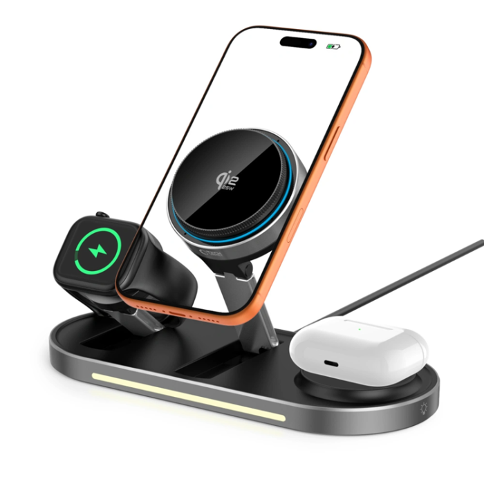 Tech-Protect - Tech-Protect Qi2.2 MagSafe Trådlös Laddare För iPhone/Apple Watch/AirPods