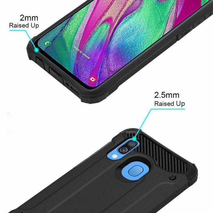 OEM - Galaxy A40 Skal Forcell Armor Hårdplast - Svart