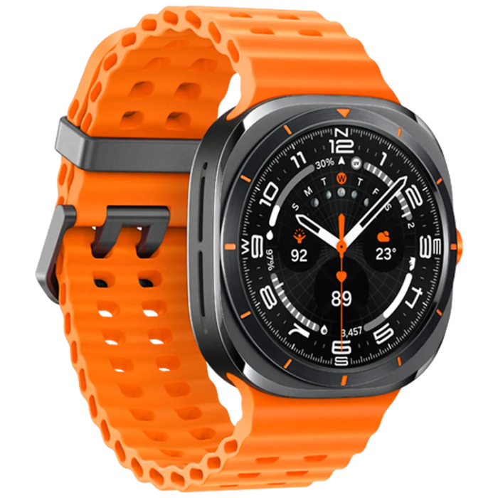 Samsung - Galaxy Watch Ultra Titanium Grå (Orange Rubber Strap)