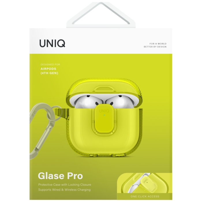 UNIQ - UNIQ AirPods 4 Skal Glase Pro Lock - Gul