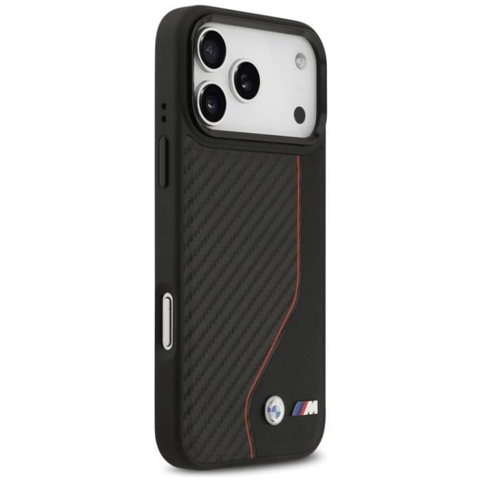 BMW - BMW iPhone 17 Pro Max Mobilskal MagSafe M Carbon Line & Logo - Röd