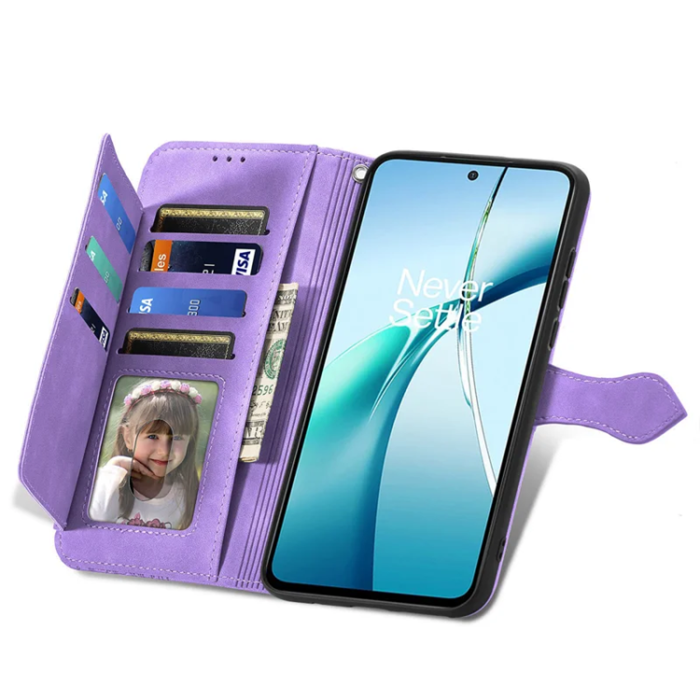 A-One Brand - Xiaomi 15 Ultra Plånboksfodral Flower Imprint Zipper - Lila