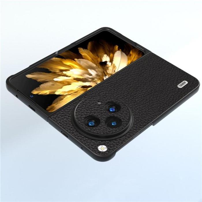 ABEEL - ABEEL OnePlus Open Mobilskal Äkta Läder Cow - Svart