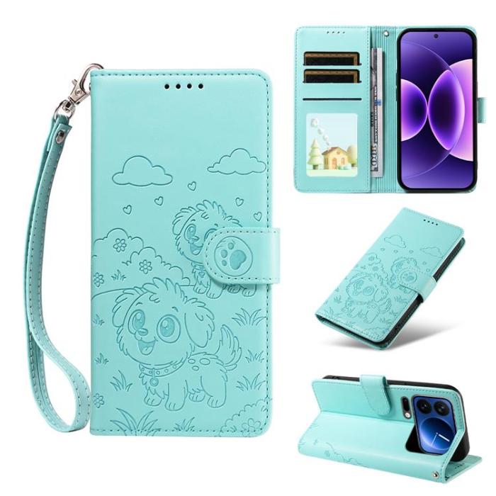 A-One Brand - Xiaomi 17 Pro Plånboksfodral RFID Dog Pattern Med Handledsrem - Grön