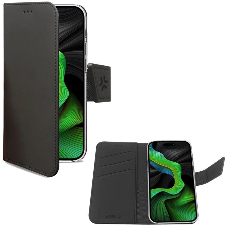 Celly iPhone 15 Pro Plånboksfodral Wally - Svart | 2353 | AlltMobil