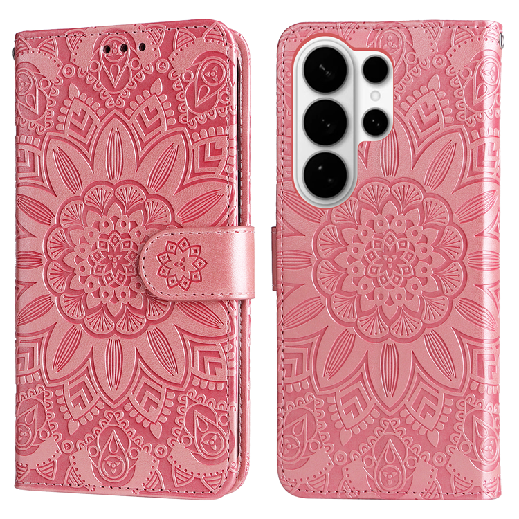 Galaxy S26 Ultra Plånboksfodral Sunflower Imprint Konstläder - Rosa | 2353 | AlltMobil