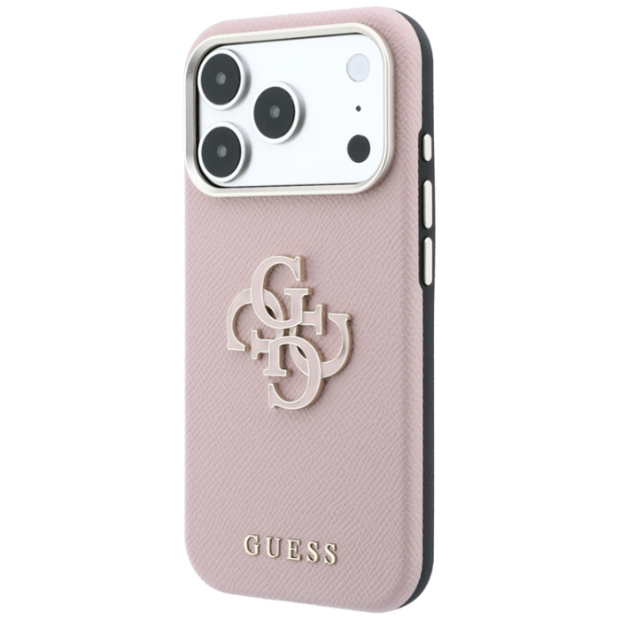 Guess - Guess Mobilskal För iPhone 18 Pro/17 Pro Grained & Big Resin Logo