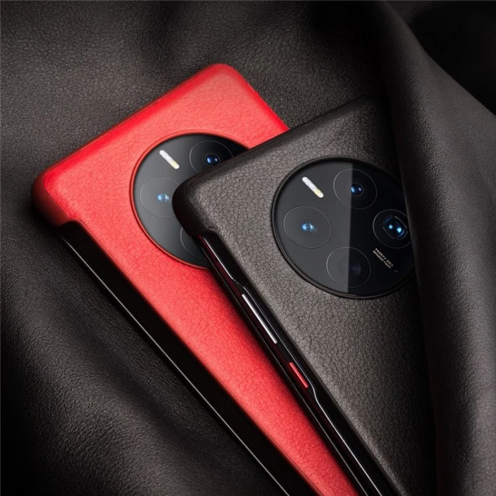 QIALINO - QIALINO Huawei Mate 50 Pro Flipfodral Äkta läder - Röd