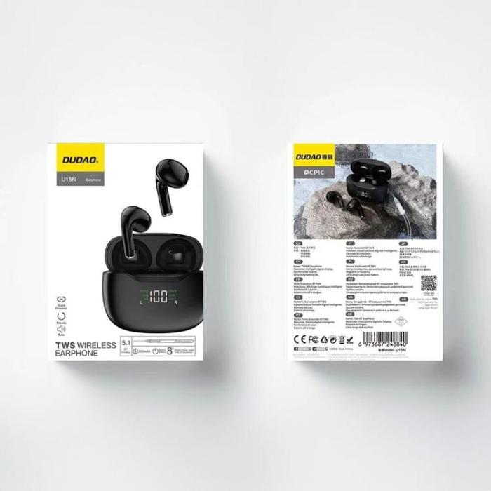 Dudao - Dudao TWS Bluetooth Trådlös Hörlurar U15N - Svart