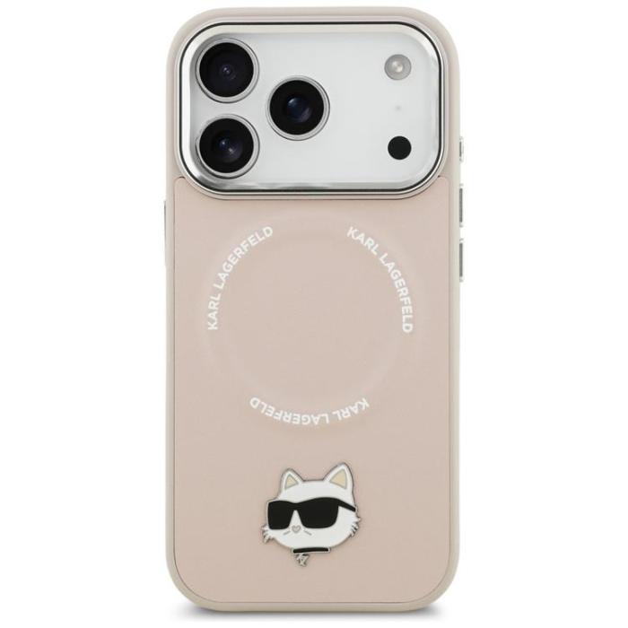 KARL LAGERFELD - Karl Lagerfeld iPhone 17 Pro Max Mobilskal MagSafe Choupette Pin - Rosa