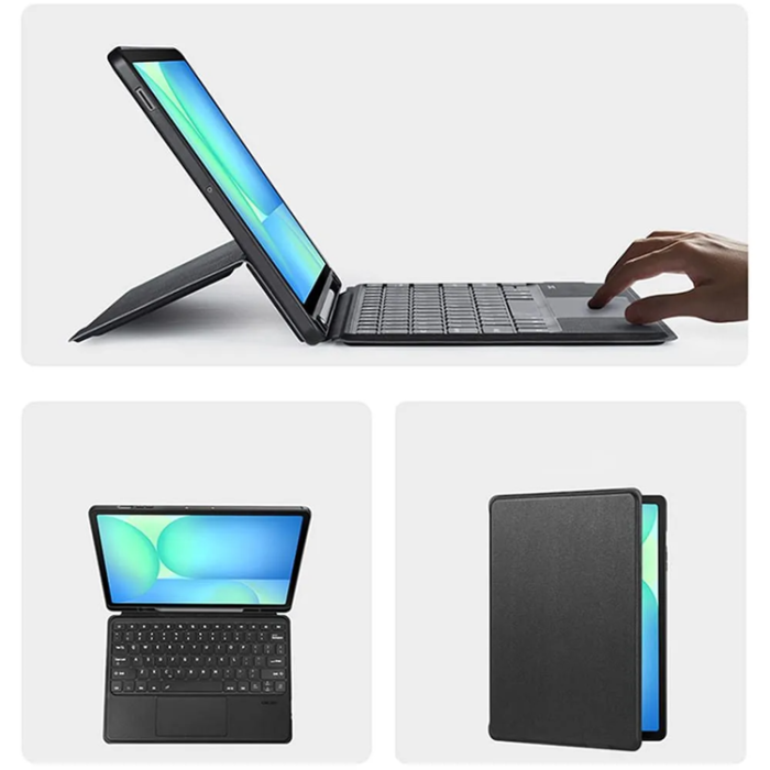 Dux Ducis - Dux Ducis Galaxy Tab S10 FE Plus Fodral med Trådlöst tangentbord - Svart
