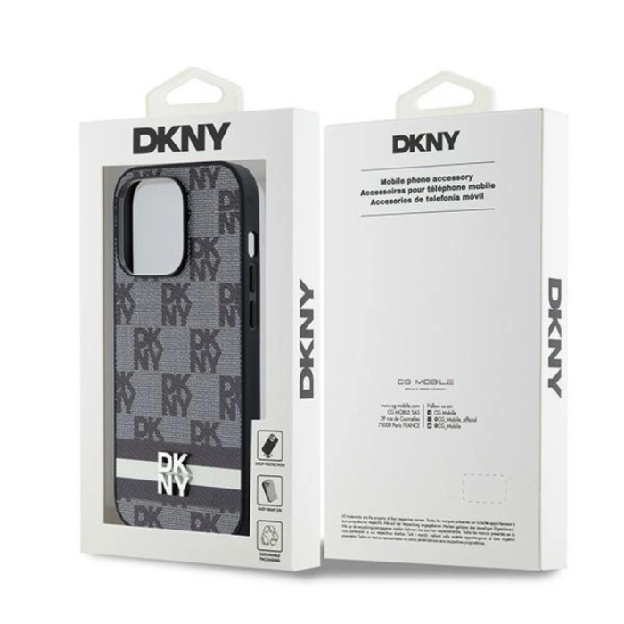 DKNY - DKNY iPhone 15 Pro Mobilskal Läder Checkered Mono Pattern