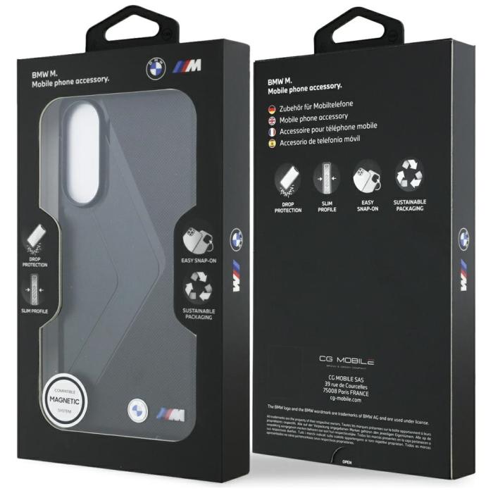 BMW - BMW Mobilskal till Galaxy S25 Edge MagSafe Läder Oversized Stripes
