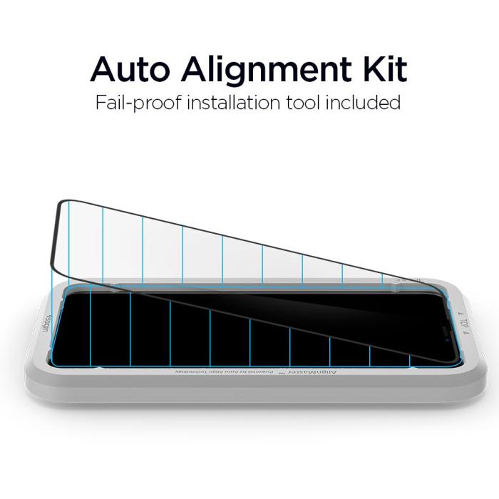 Spigen - SPIGEN Härdat Glas Alm Fc iPhone 11 Pro Max Svart