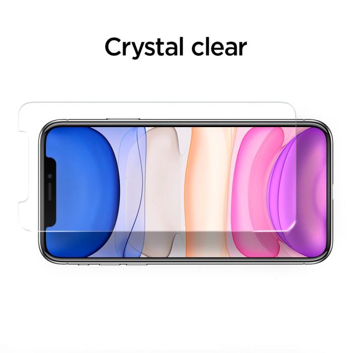 Spigen - SPIGEN Härdat Glas Skärmskydd Alm Fc iPhone 11 Svart