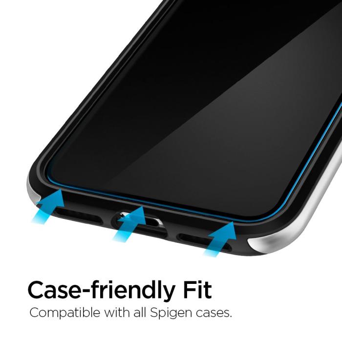 Spigen - SPIGEN Härdat Glas Skärmskydd Alm.Tr Slim 2-Pack iPhone 11