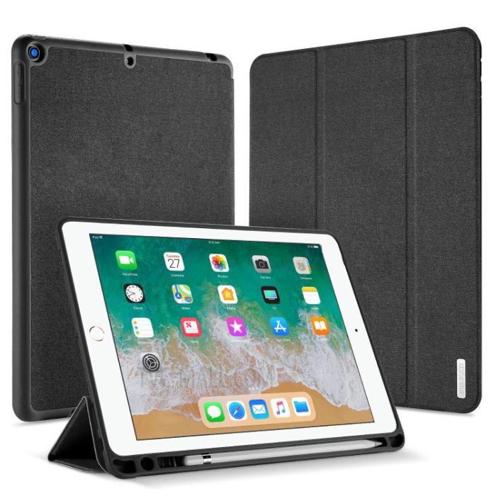 UTGATT1 - Dux Ducis Tri-Fold Läderfodral till iPad 9.7 2018 - Svart