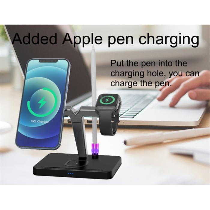 A-One Brand - 4-in-1 Trådlös Laddare Magsafe iPhone, Apple Watch, AirPods, Apple Pencil