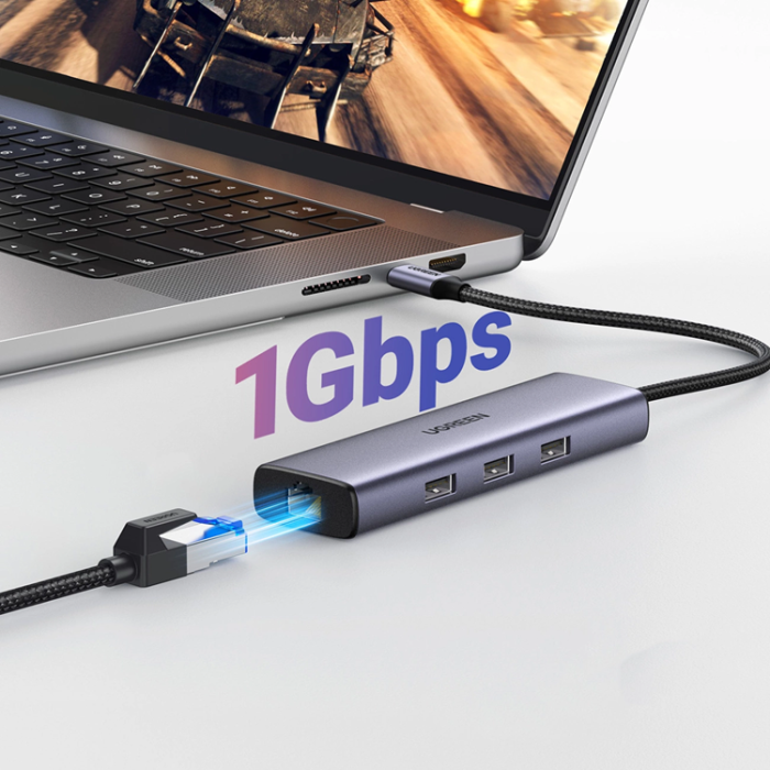 Ugreen - Ugreen 6in1 HUB USB-C Till 1x USB-C 1xHDMI 1xRJ45 3xUSB-A 3.0