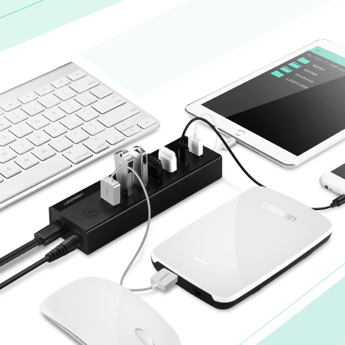 Ugreen - Ugreen 7in1 USB-A Mutifunctional Hub - Svart