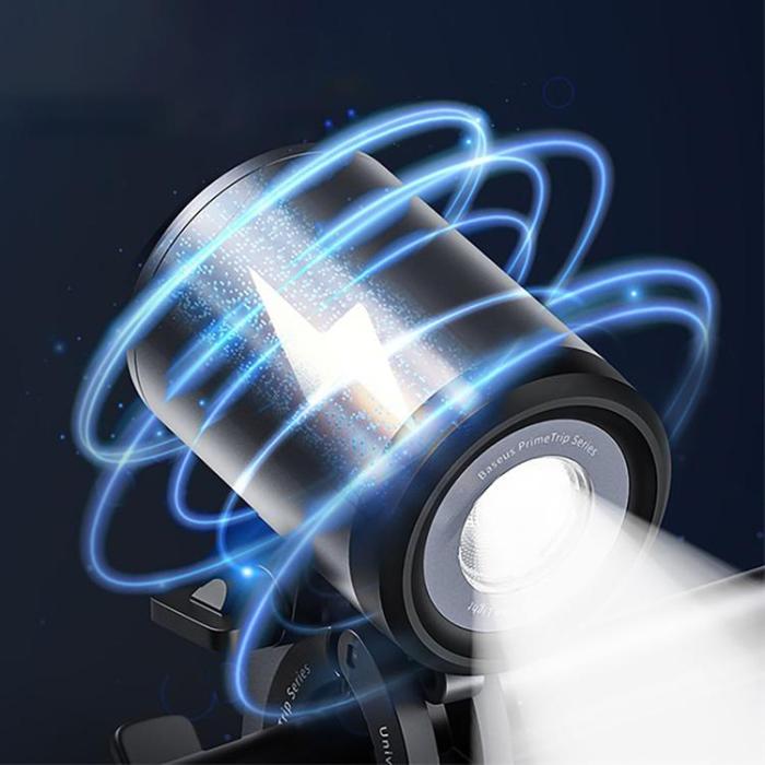 BASEUS - Baseus Universal IP68 LED-Mobilhållare med 2-i-1-lampa 3000mAh PrimeTrip - Grå