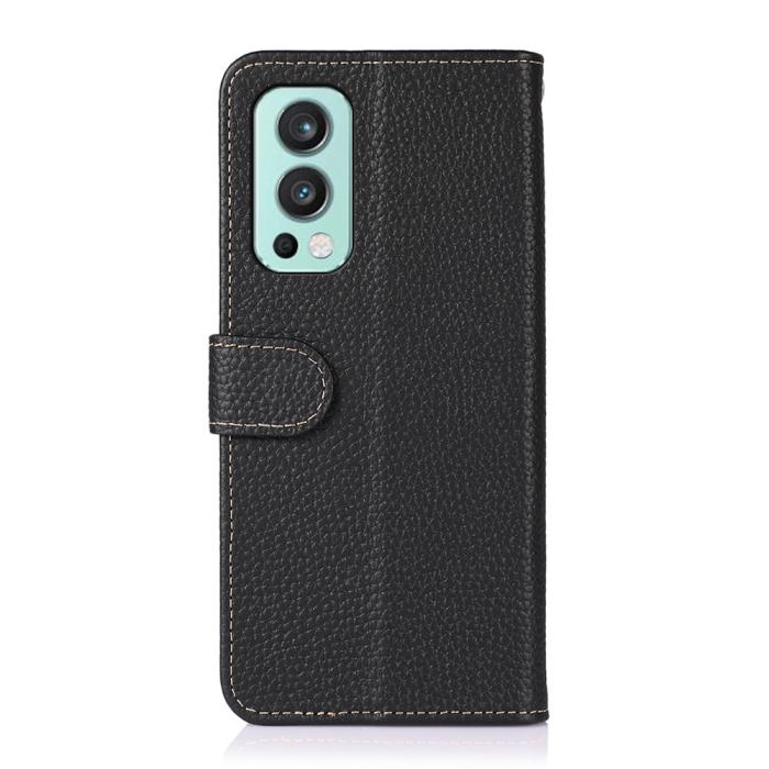 OEM - KHAZNEH - Äkta läder Plånboksfodral OnePlus Nord 2 5G - Svart