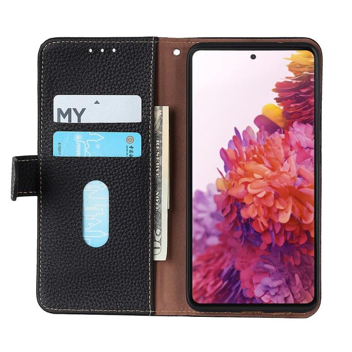 OEM - KHAZNEH - Äkta läder Plånboksfodral OnePlus Nord 2 5G - Svart