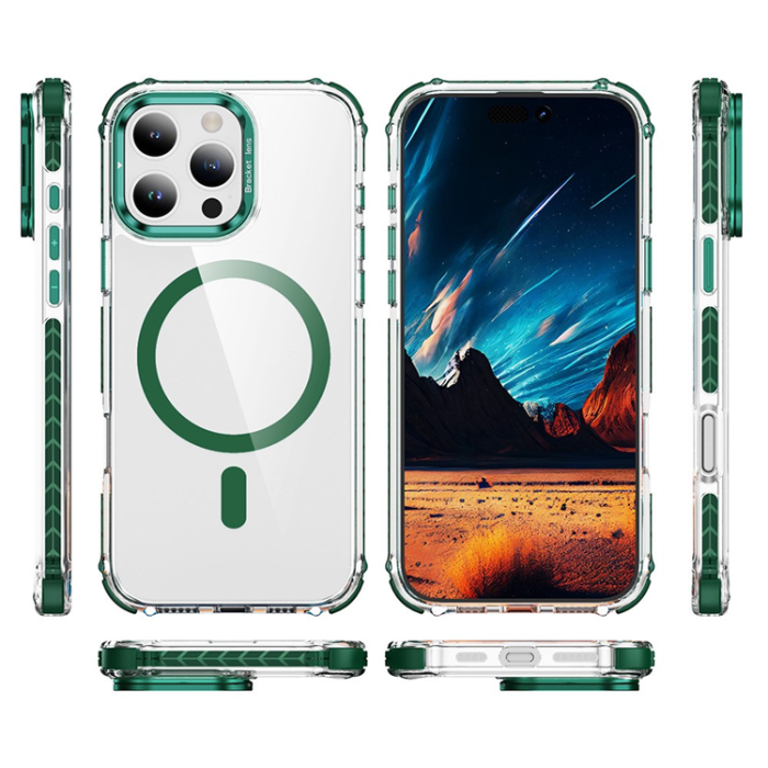 A-One Brand - iPhone 16 Pro Max Mobilskal MagSafe Kickstand - Grön