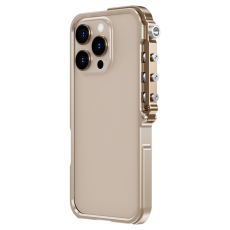 A-One Brand - iPhone 16 Pro Max Mobilskal Bumper Aluminum Metal Frame - Guld