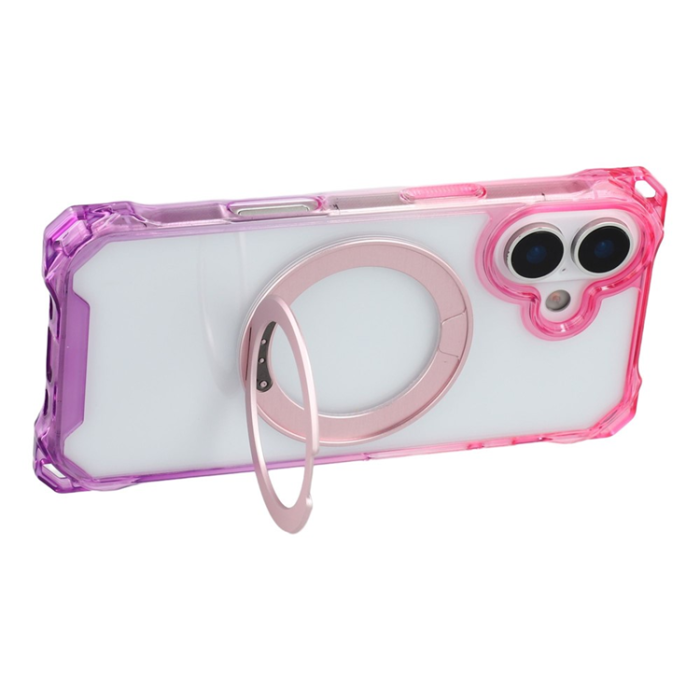 A-One Brand - iPhone 17 Mobilskal MagSafe Ring Kickstand - Rosa / Lila