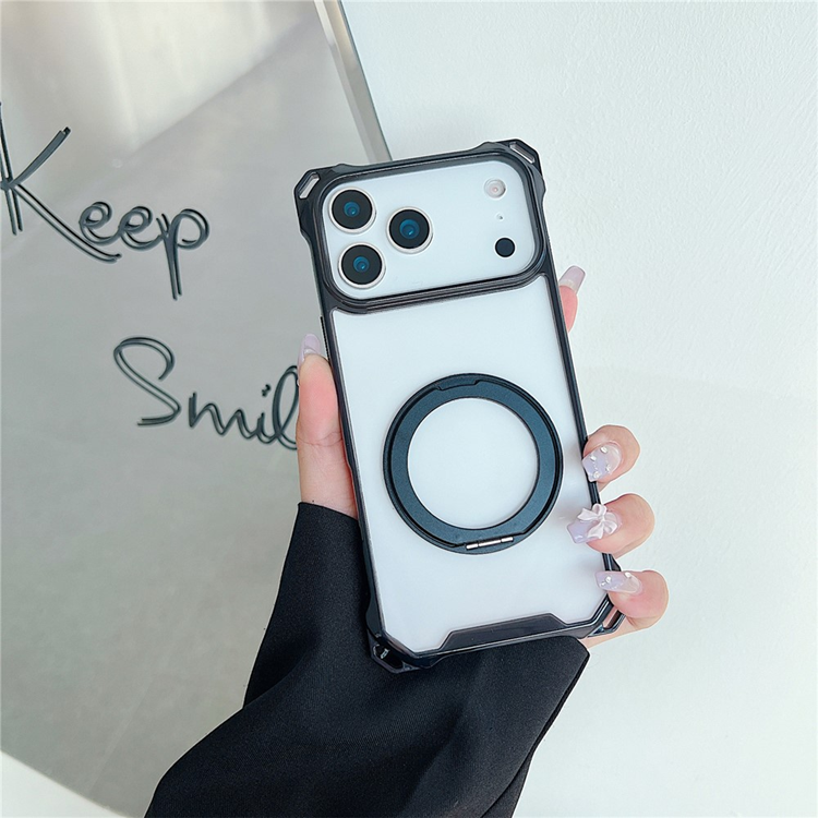 iPhone 17 Pro Mobilskal MagSafe Ring Kickstand - Svart | 2353 | AlltMobil