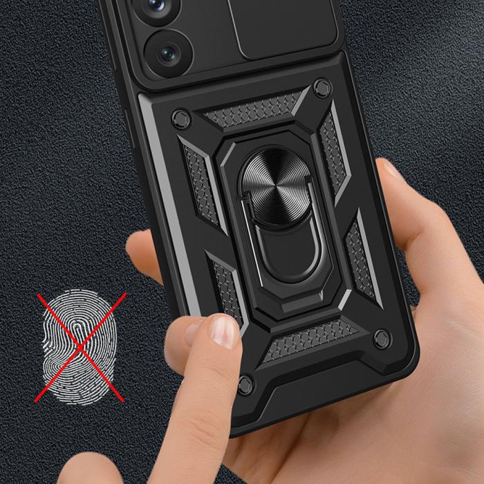 OEM - Galaxy A54 Skal Ringhållare Hybrid Armor Camshield - Svart