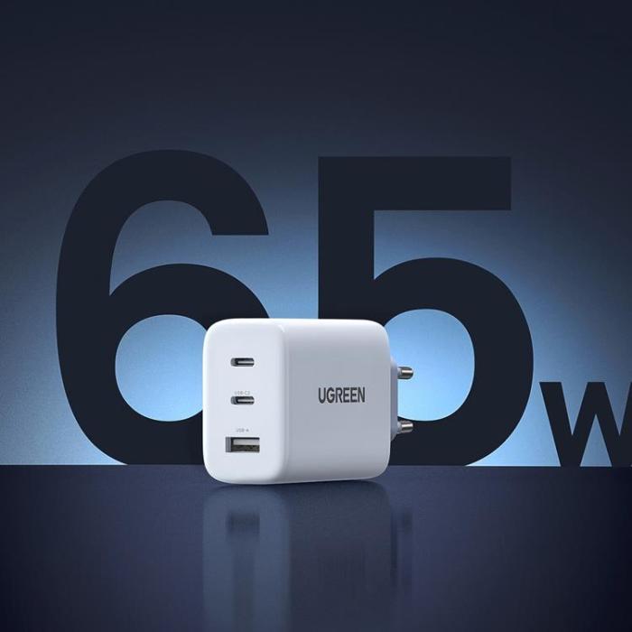 Ugreen - Ugreen Fast Väggladdare 65W USB Till 2x USB-C - Vit