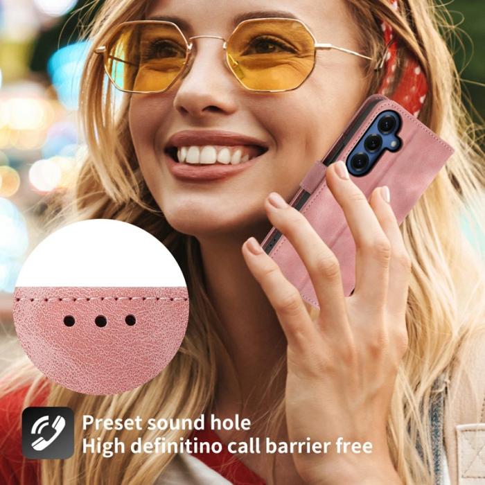 OEM - Samsung Galaxy S26 Plånboksfodral Blommönster Konstläder - Rosa