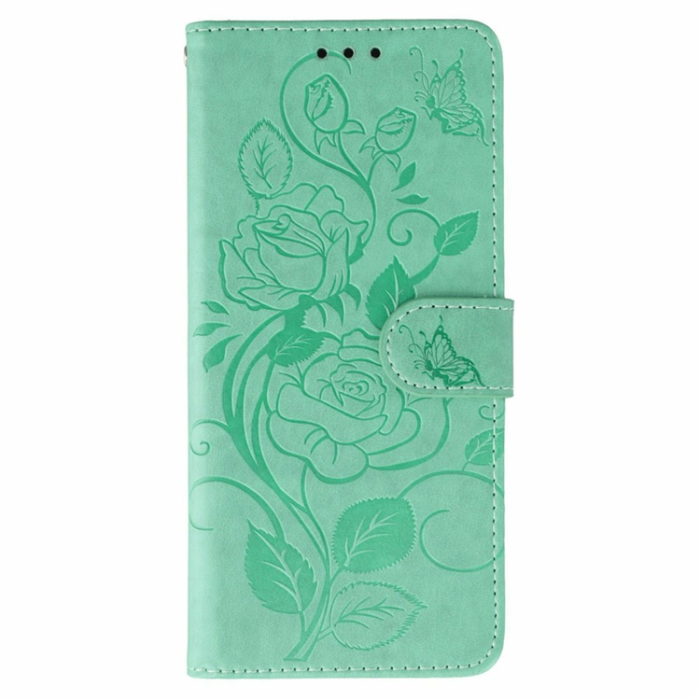 A-One Brand - OnePlus 15 5G Konstläder Plånboksfodral Imprinted Rosa Butterfly - Grön